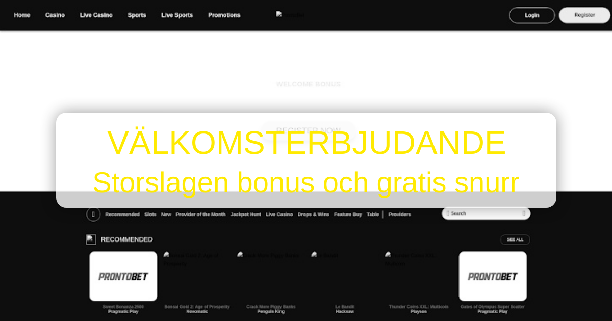 ProntoBet Nätcasino för Svenska Spelare