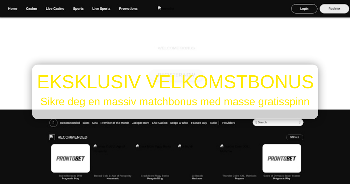 ProntoBet Nettcasino for Norske Casinospillere
